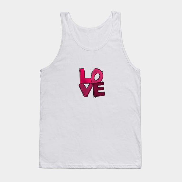 Hot pink LOVE Tank Top by CharlieCreates